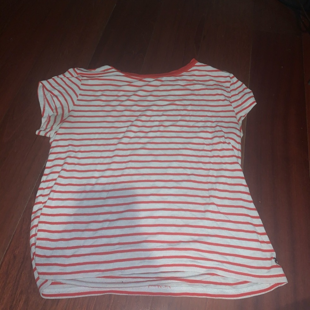 Orange/red and white shirt